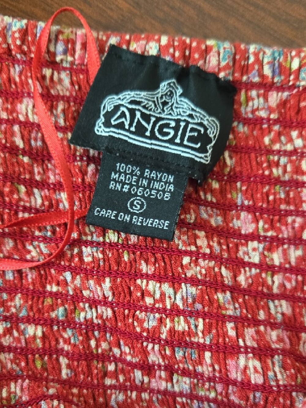 Angie Red Multicolor Smocked Knit Tank - Picture 5 of 5